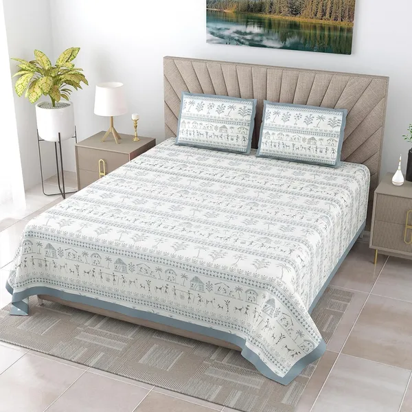 Urban_Tribals_Pure_Cotton_King_Size_Bedsheet_With_2_Pillow_Covers_(Turquoise)