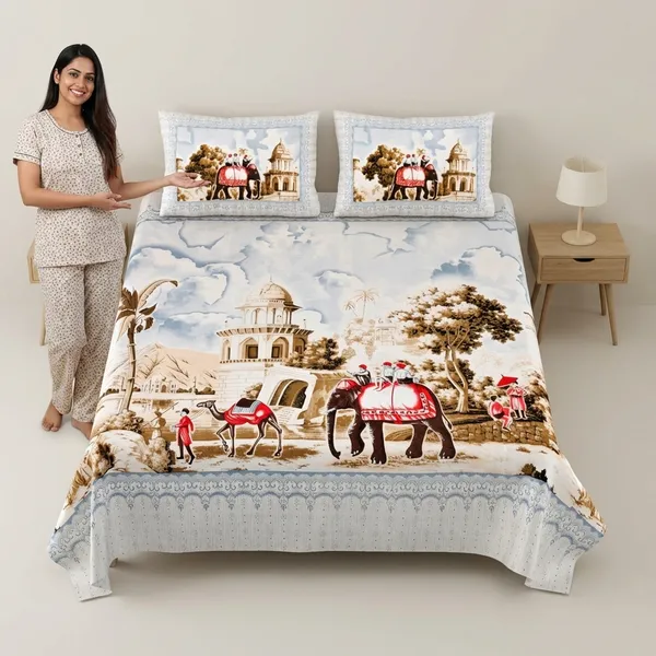 Elephant_Sky_Blue_Pure_Cotton_King_Size_Bedsheet_With_2_Pillow_Covers