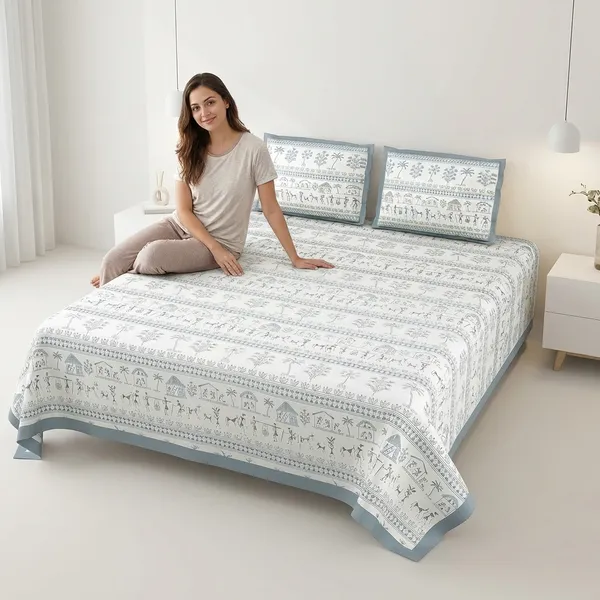 Urban_Tribals_Pure_Cotton_King_Size_Bedsheet_With_2_Pillow_Covers_(Turquoise)