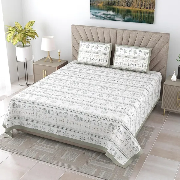 Urban_Tribals_Pure_Cotton_King_Size_Bedsheet_With_2_Pillow_Covers_(Grey)