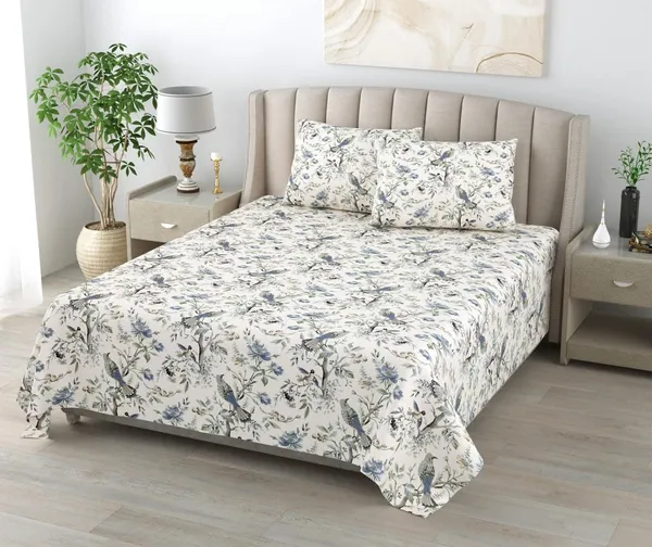 Floral_White_Pure_Cotton_Bedsheet_With_Pillow_Covers