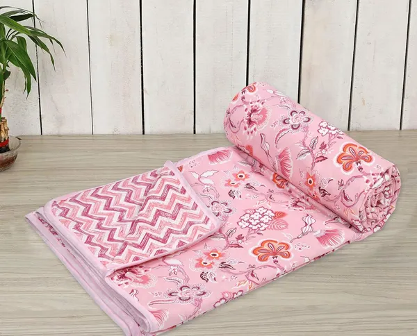 Floral_Pink_Pure_Cotton_Reversible_Printed_3_Layered_Dohar_For_AC_Rooms