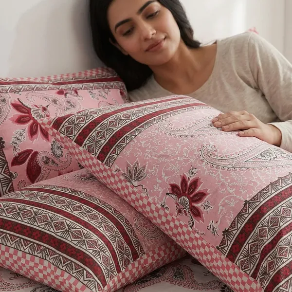 Paisley_Pink_Pure_Cotton_King_Size_Bedsheet_With_2_Pillow_Covers