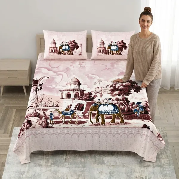 Elephant_Pink_Pure_Cotton_King_Size_Bedsheet_With_2_Pillow_Covers