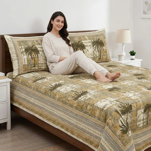 Green_Tree_Pure_Cotton_King_Size_Bedsheet_With_2_Pillow_Covers