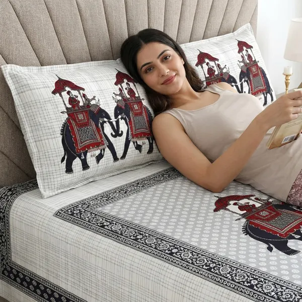 Rajasthani_Royal_Sawaari_Pure_Cotton_King_Size_Bedsheet_With_2_Pillow_Covers_(Grey)