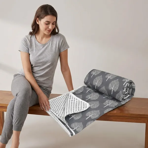 Grey_Leaf_Pure_Cotton_Reversible_Printed_3_Layered_Dohar_For_AC_Rooms