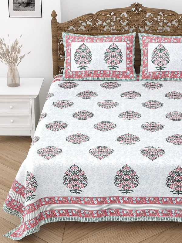 Jaipuri_Pink_Pure_Cotton_King_Size_Bedsheet_With_2_Pillow_Covers