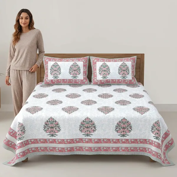 Jaipuri_Pink_Pure_Cotton_King_Size_Bedsheet_With_2_Pillow_Covers