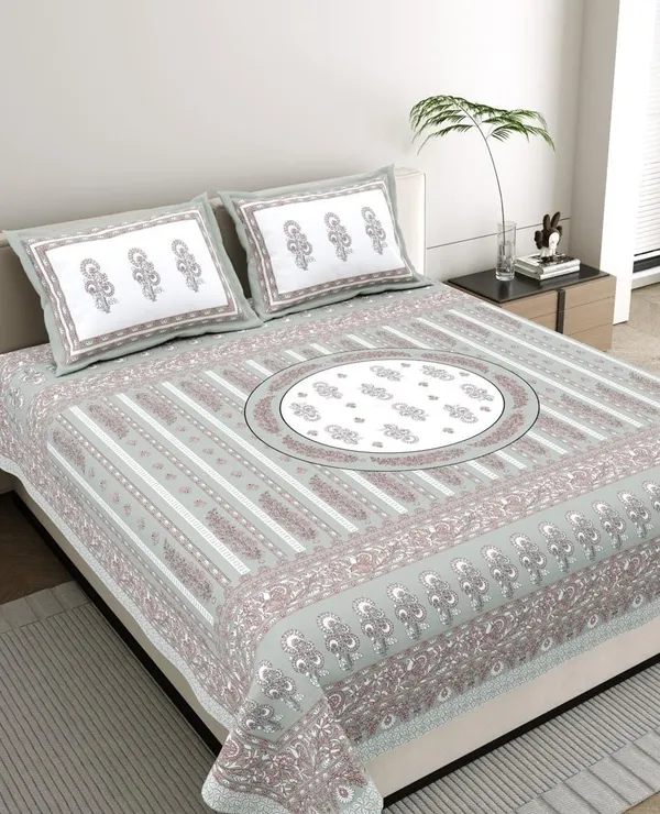 Striped_Circle_Grey_Pure_Cotton_King_Size_Bedsheet_With_2_Pillow_Covers