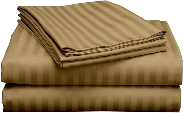 Pillow_Covers_Cotton_Feel_300_TC_Satin_Stripes_Set_Of_2_|_18*28_Inches_(Walnut_Brown)