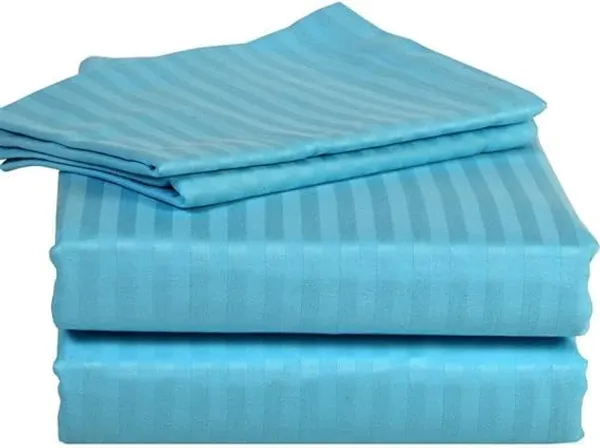 Pillow_Covers_Cotton_Feel_300_TC_Satin_Stripes_Set_Of_2_|_18*28_Inches_(Sky_Blue)