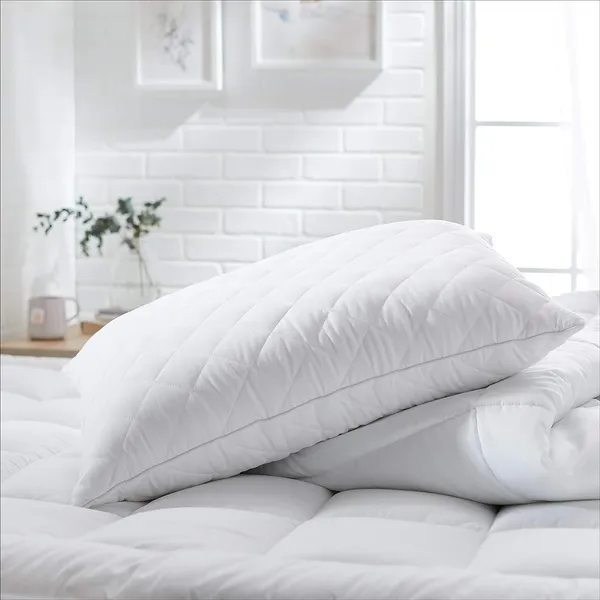 Down_Alternative_Luxury_Quilted_Pillow_Set_Of_1_|_100%_Organic_Cotton_Fabric_With_Premium_Cloud_Microfiber_Filling_|_17X27_Inches_(Moon_White)