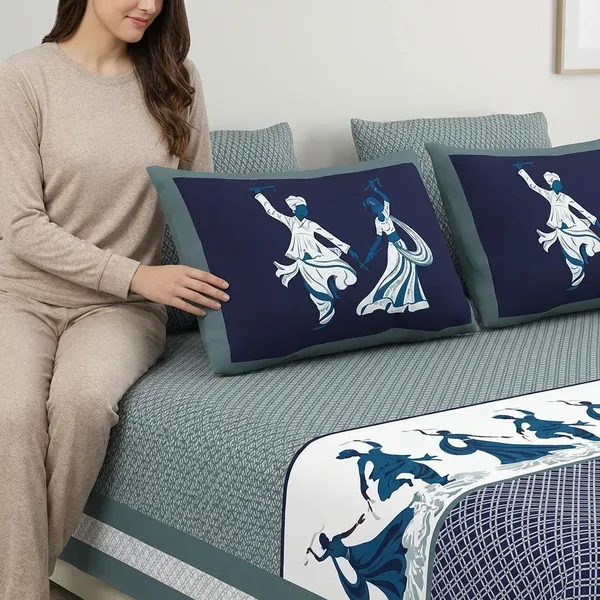 Garba_Blue_Pure_Cotton_King_Size_Bedsheet_With_2_Pillow_Covers