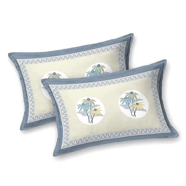 Tropical_Grey_Pure_Cotton_King_Size_Bedsheet_With_2_Pillow_Covers