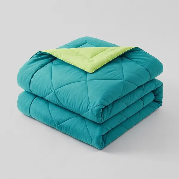 Comforter_200_GSM_Peach_Finish_Microfiber_Reversible_Tone_For_All_Seasons_(Aqua_&_Green)