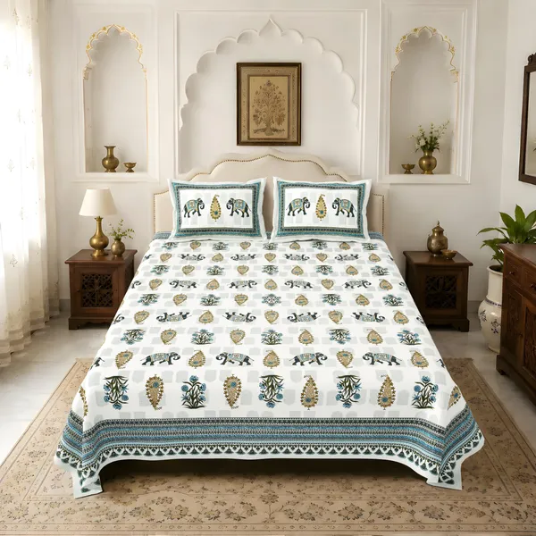 Jaipuri_Elephant_Pure_Cotton_King_Size_Bedsheet_With_2_Pillow_Covers