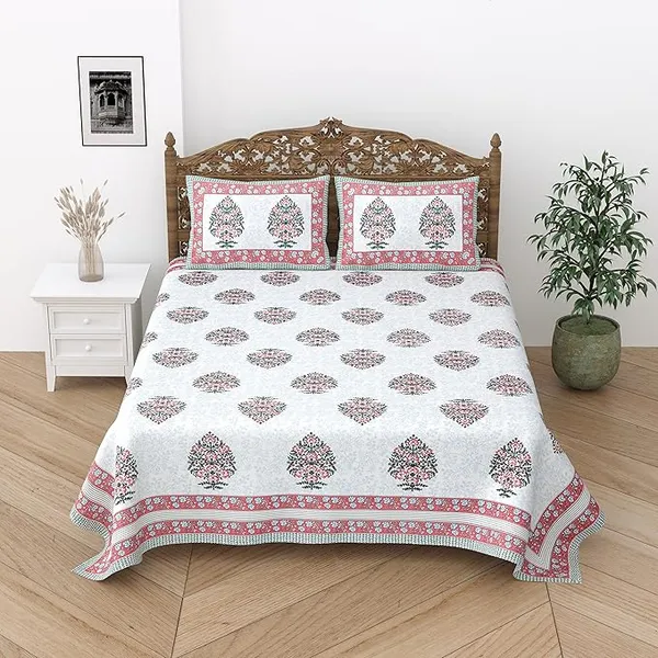 Jaipuri_Pink_Pure_Cotton_King_Size_Bedsheet_With_2_Pillow_Covers