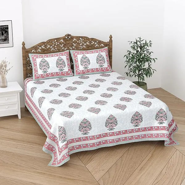 Jaipuri_Pink_Pure_Cotton_King_Size_Bedsheet_With_2_Pillow_Covers