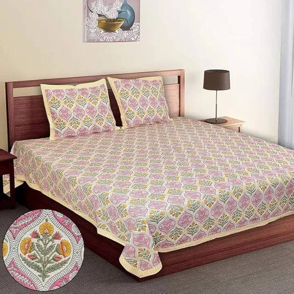 Damask_Pink_Pure_Cotton_King_Size_Bedsheet_With_2_Pillow_Covers