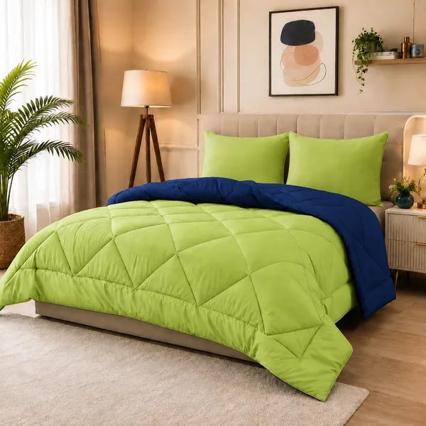 Comforter_200_GSM_Peach_Finish_Microfiber_Reversible_Tone_For_All_Seasons_(Navy_Blue_&_Green)
