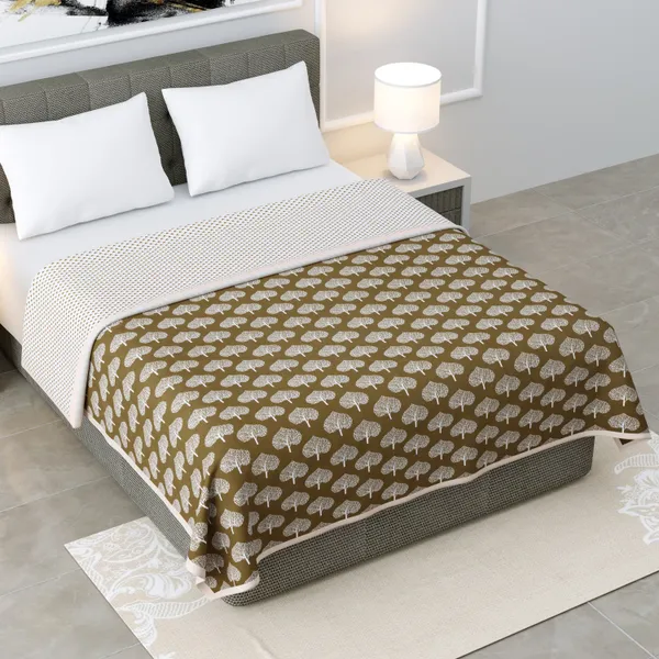 Mehandi_Leaf_Pure_Cotton_Reversible_Printed_3_Layered_Dohar_For_AC_Rooms