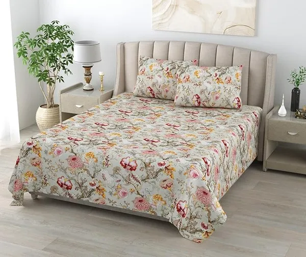 Floral_Multicolour_Pure_Cotton_Bedsheet_With_Pillow_Covers