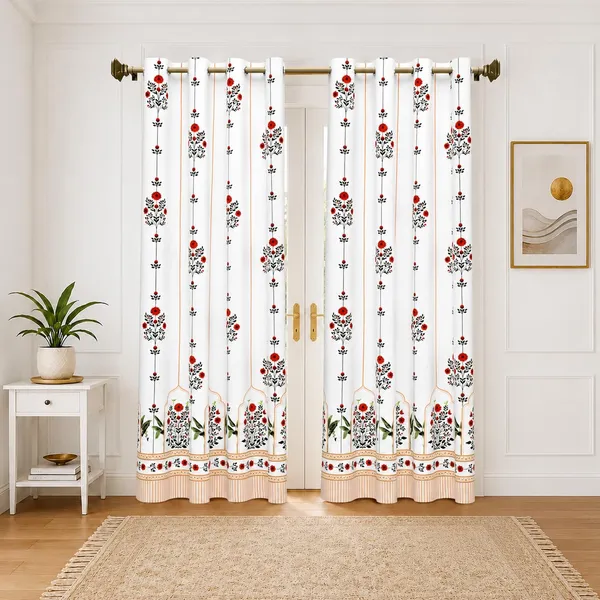 Dream_Homme_Duck_Fabric_Pure_Cotton_Curtains_for_Door/Window_-_7_Feet_Long_x_5_Feet_Wide,_Pack_of_2_Pcs_-_Digital_Printed_Room_Darkening_Curtains_with_Eyelets_(Jaipur_Jharokha)