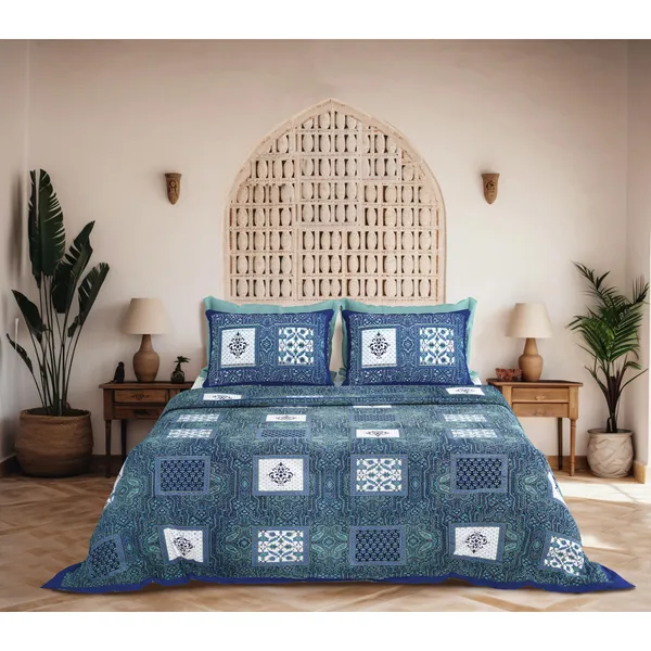 Paisley_Blue_Pure_Cotton_King_Size_Bedsheet_With_2_Pillow_Covers_
