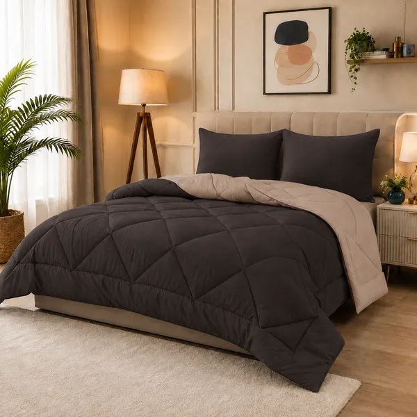 Comforter_200_GSM_Peach_Finish_Microfiber_Reversible_Tone_For_All_Seasons_(Brown_&_Subtle_Beige)