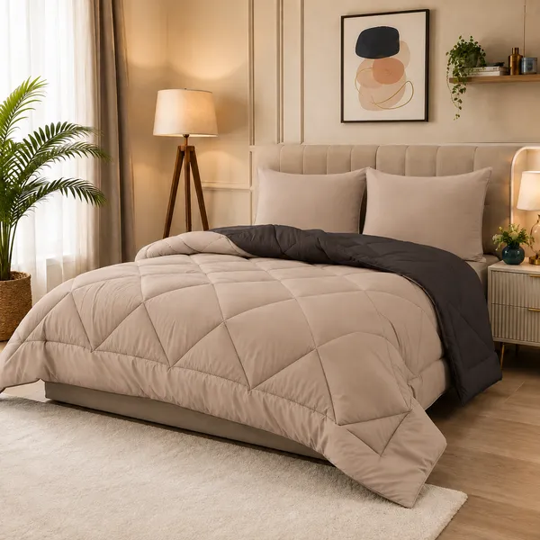Comforter_200_GSM_Peach_Finish_Microfiber_Reversible_Tone_For_All_Seasons_(Brown_&_Subtle_Beige)
