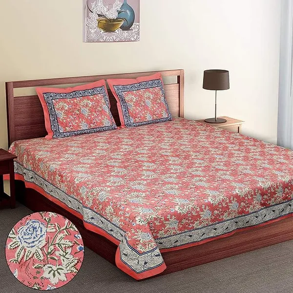 Pink_Pure_Cotton_King_Size_Bedsheet_With_2_Pillow_Covers