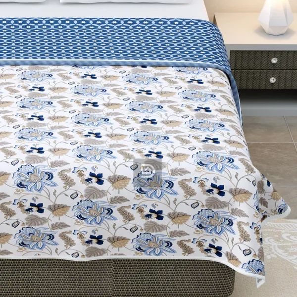 Floral_Blue_Pure_Cotton_Reversible_Printed_3_Layered_Dohar_For_AC_Rooms