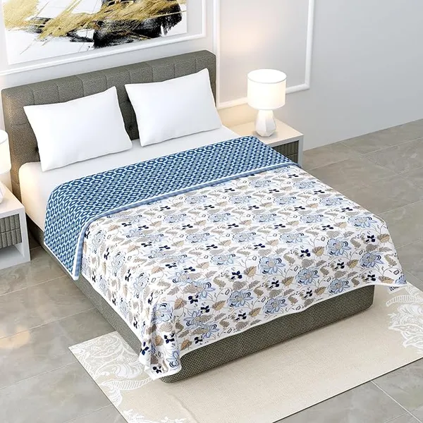 Floral_Blue_Pure_Cotton_Reversible_Printed_3_Layered_Dohar_For_AC_Rooms