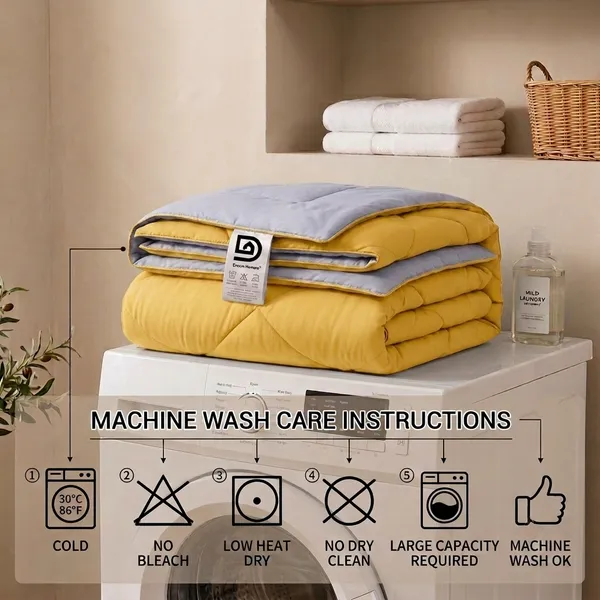 Comforter_200_GSM_Peach_Finish_Microfiber_Reversible_Tone_For_All_Seasons_(Yellow_&_Grey)