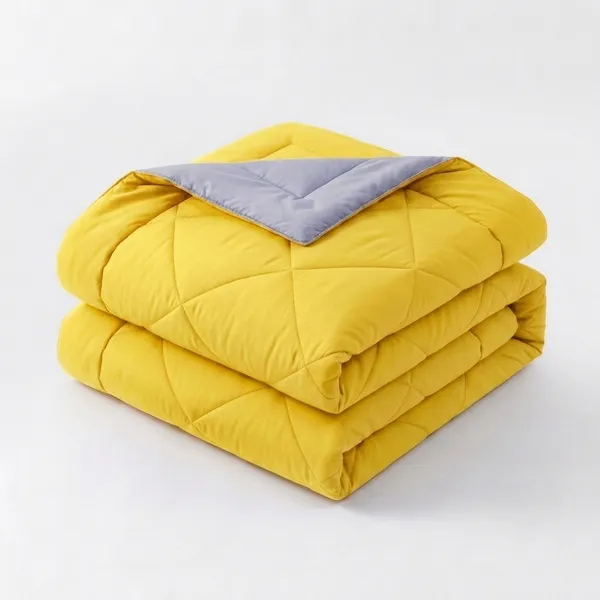 Comforter_200_GSM_Peach_Finish_Microfiber_Reversible_Tone_For_All_Seasons_(Yellow_&_Grey)