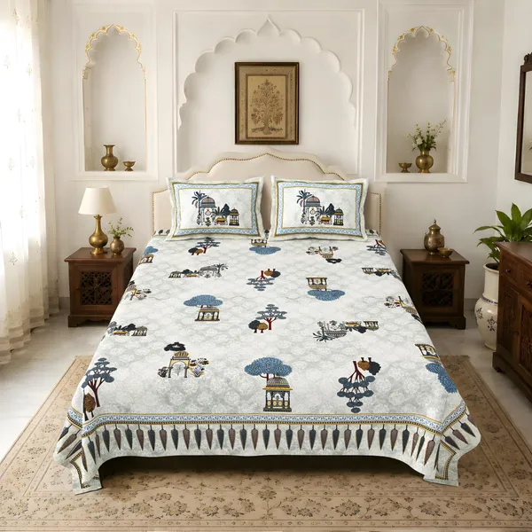 Rajgharana_Pure_Cotton_King_Size_Bedsheet_With_2_Pillow_Covers