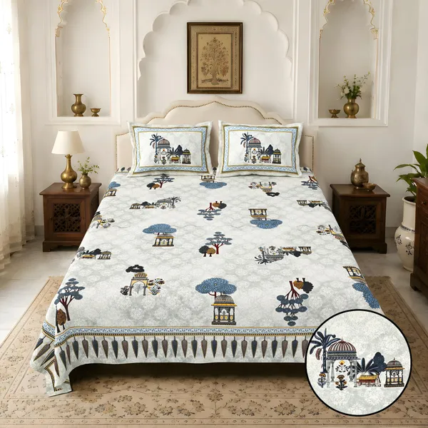 Rajgharana_Pure_Cotton_King_Size_Bedsheet_With_2_Pillow_Covers