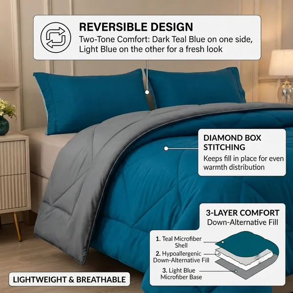Comforter_200_GSM_Peach_Finish_Microfiber_Reversible_Tone_For_All_Seasons_(Deep_Teal_&_Glowing_Grey)
