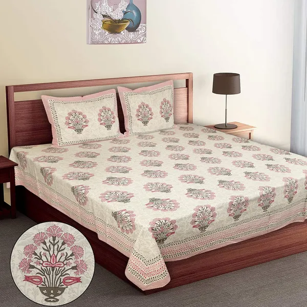 Pink_Guldasta_Pure_Cotton_King_Size_Bedsheet_With_2_Pillow_Covers
