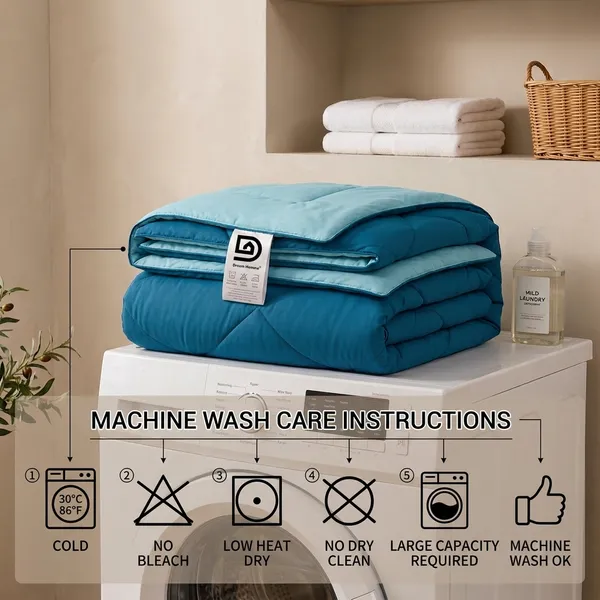 Comforter_200_GSM_Peach_Finish_Microfiber_Reversible_Tone_For_All_Seasons_(Deep_Teal_&_Carribean_Blue)