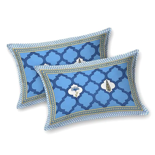 Damask_Blue_Pure_Cotton_King_Size_Bedsheet_With_2_Pillow_Covers