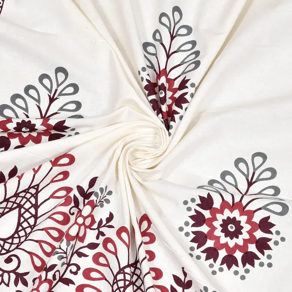 Peacock_Red_Pure_Cotton_King_Size_Bedsheet_With_2_Pillow_Covers