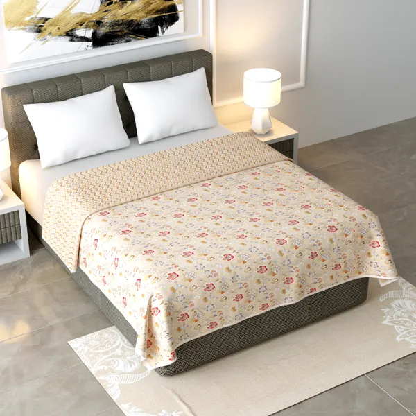 Floral_Brown_Pure_Cotton_Reversible_Printed_3_Layered_Dohar_For_AC_Rooms