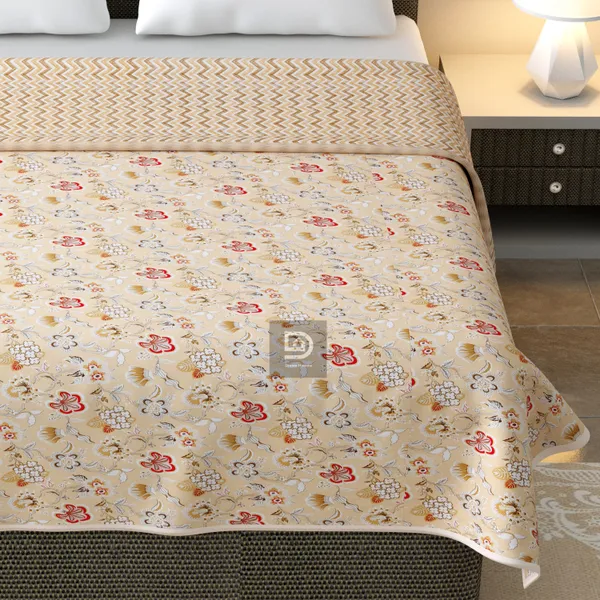 Floral_Brown_Pure_Cotton_Reversible_Printed_3_Layered_Dohar_For_AC_Rooms
