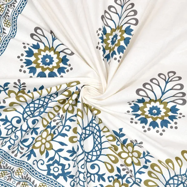 Peacock_Green_Pure_Cotton_King_Size_Bedsheet_With_2_Pillow_Covers