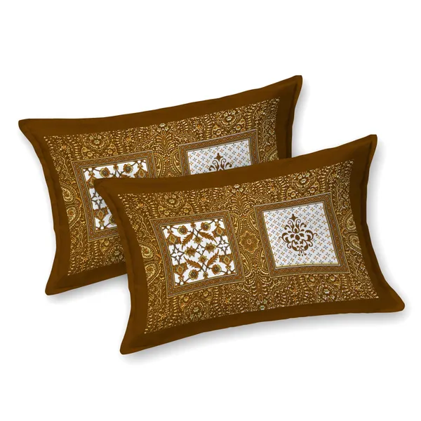 Paisley_Brown_Pure_Cotton_King_Size_Bedsheet_With_2_Pillow_Covers