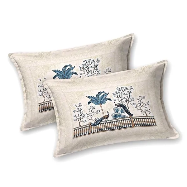 Peacock_Blue_Pure_Cotton_King_Size_Bedsheet_With_2_Pillow_Covers
