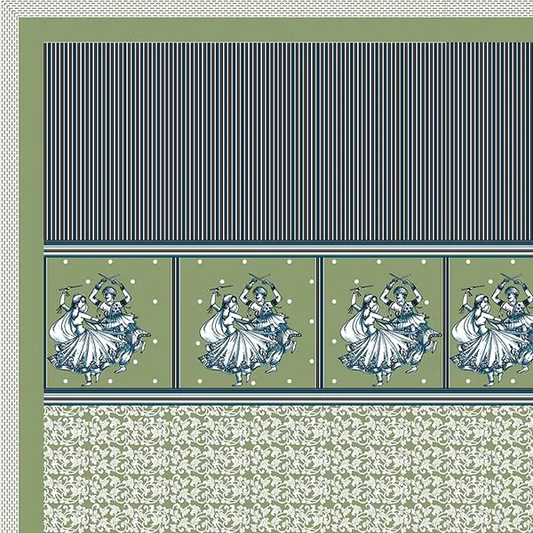 Folk_Dance_Green_Pure_Cotton_King_Size_Bedsheet_With_2_Pillow_Covers