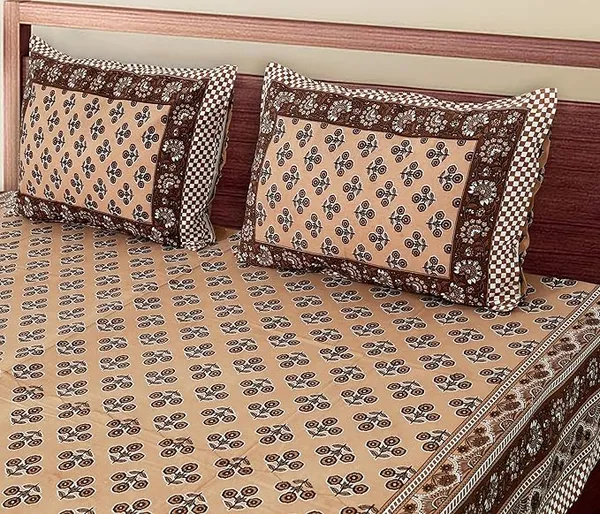 Jaipuri_Brown_Booti_Pure_Cotton_King_Size_Bedsheet_With_2_Pillow_Covers